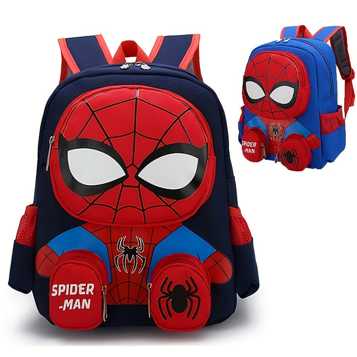 Blue Spider-Man backpack for kids, large capacity for school and adventures
