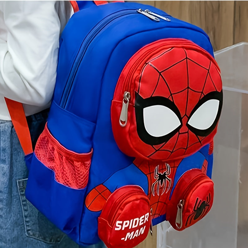 Secure and spacious Spider-Man backpack, perfect for carrying books and gear