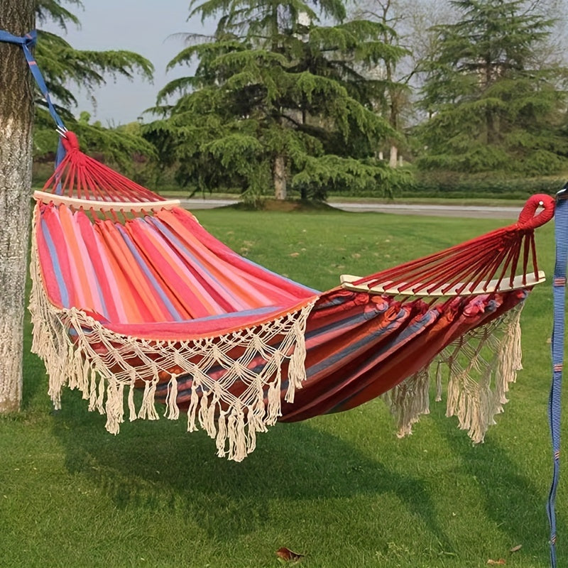 Tusheng colorful bohemian hammock for ultimate outdoor and indoor relaxation.