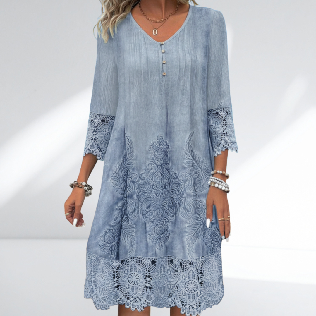 Effortless summer style: women's bohemian V-neck A-line midi dress