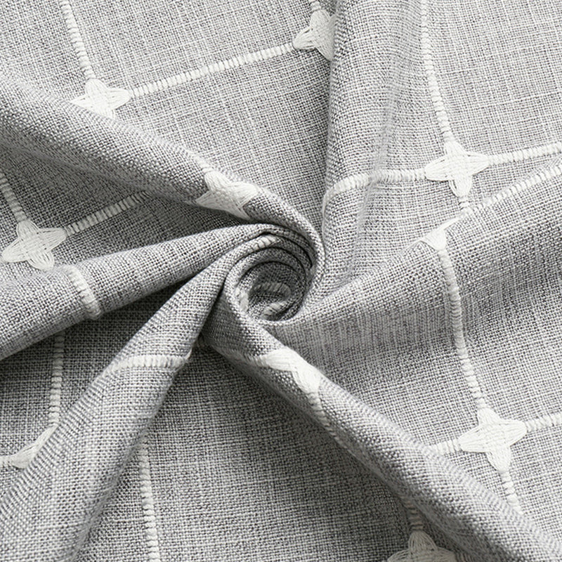 Plaid bohemian waterproof shower curtain, linen look, brings farmhouse warmth to your bath.