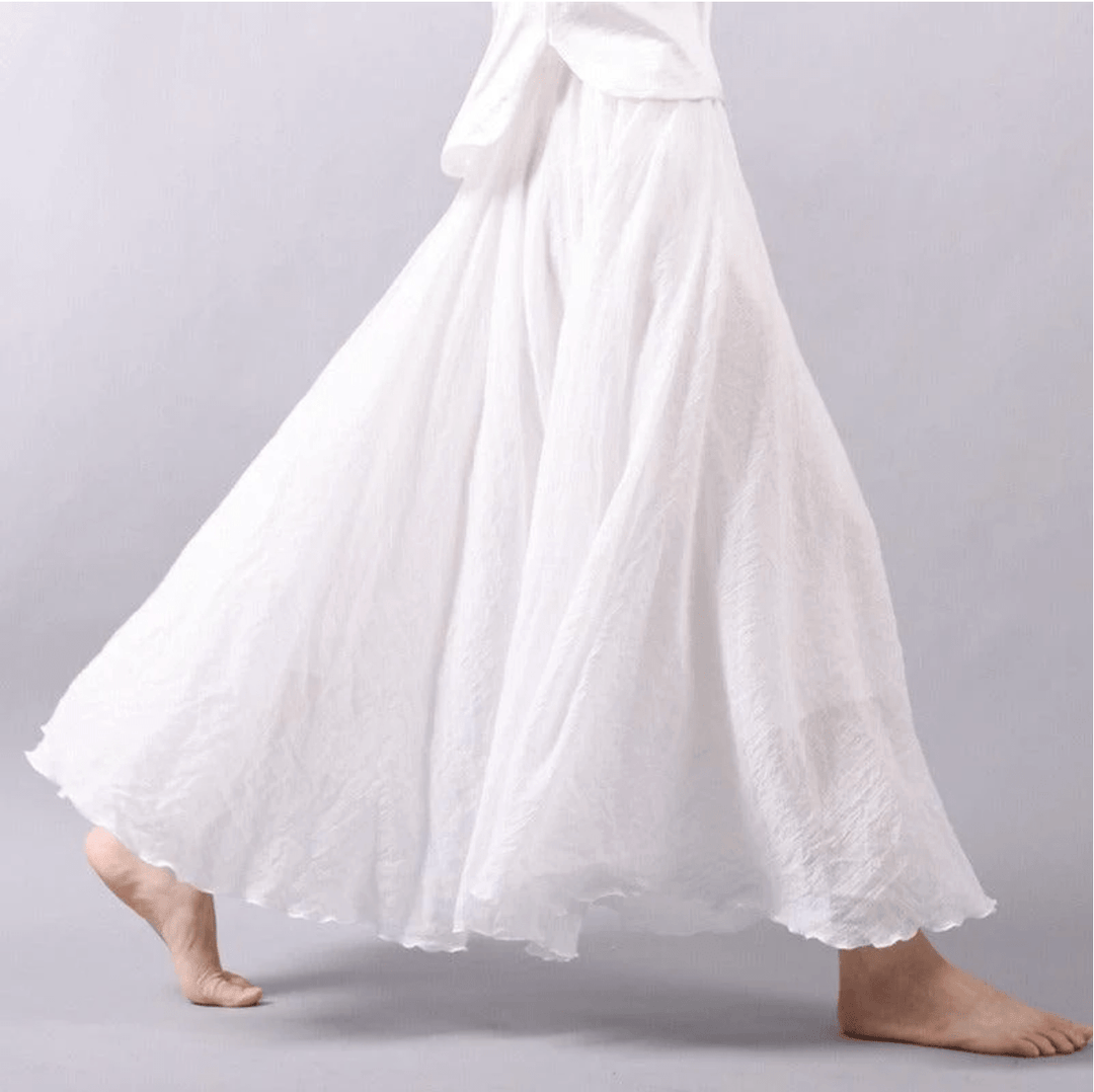Comfortable and flowy maxi skirt made from natural linen, bohemian design