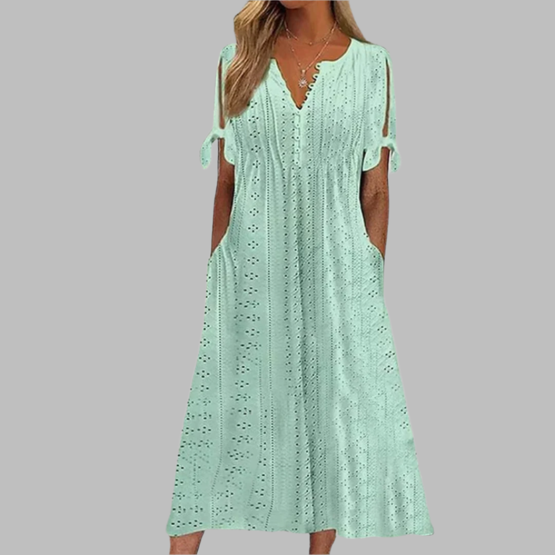 Chic summer midi dress with boho design, ideal for women's fashion.