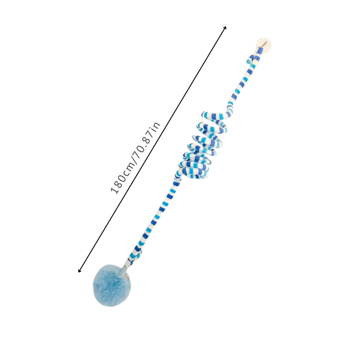 Hanging spiral cat toy with built-in bell, providing stimulating entertainment for cats.