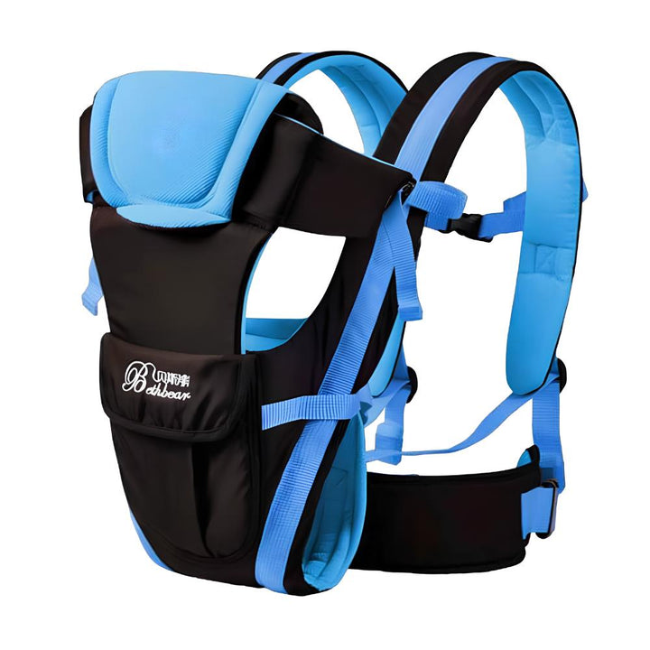 Breathable 4-in-1 baby pouch carrier for comfortable infant carrying and hands-free convenience.
