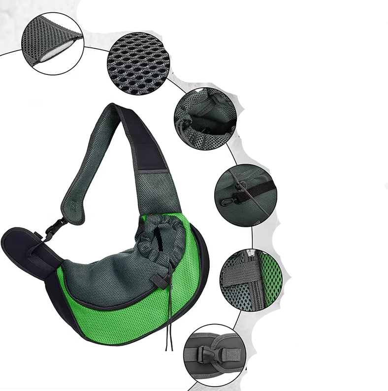 Stylish pet travel shoulder bag for small dogs & cats. Secure & breathable for walks & trips.