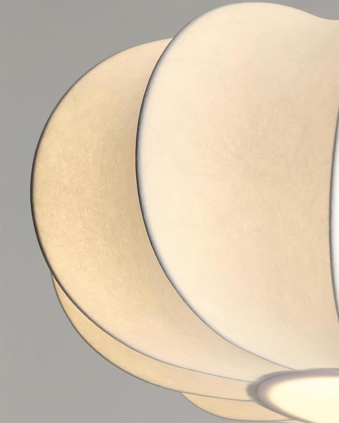 Sleek Briael modern pendant light, white fabric shade and walnut wood frame, elegant home lighting.