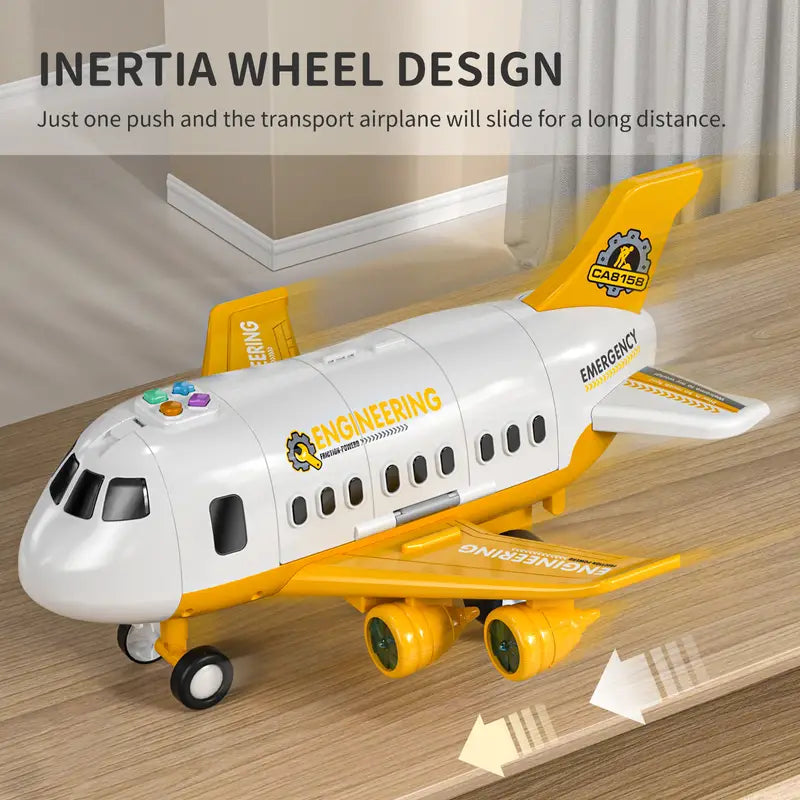 Colorful children's toy airplane promoting pretend play and imaginative adventures.