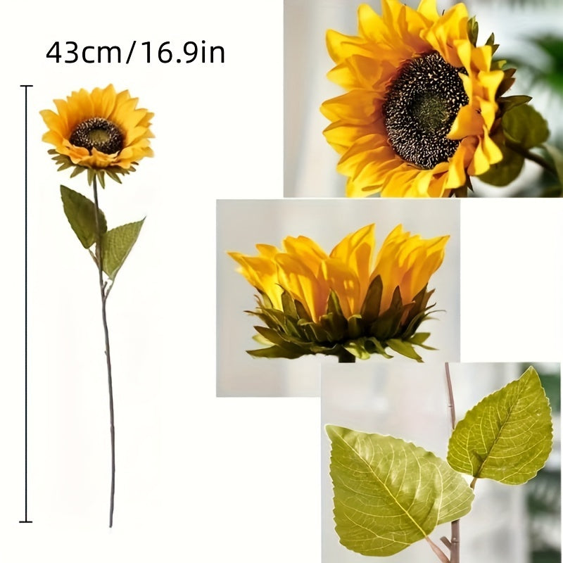 Sunny yellow artificial sunflowers, adding a touch of warmth to any indoor or outdoor space.