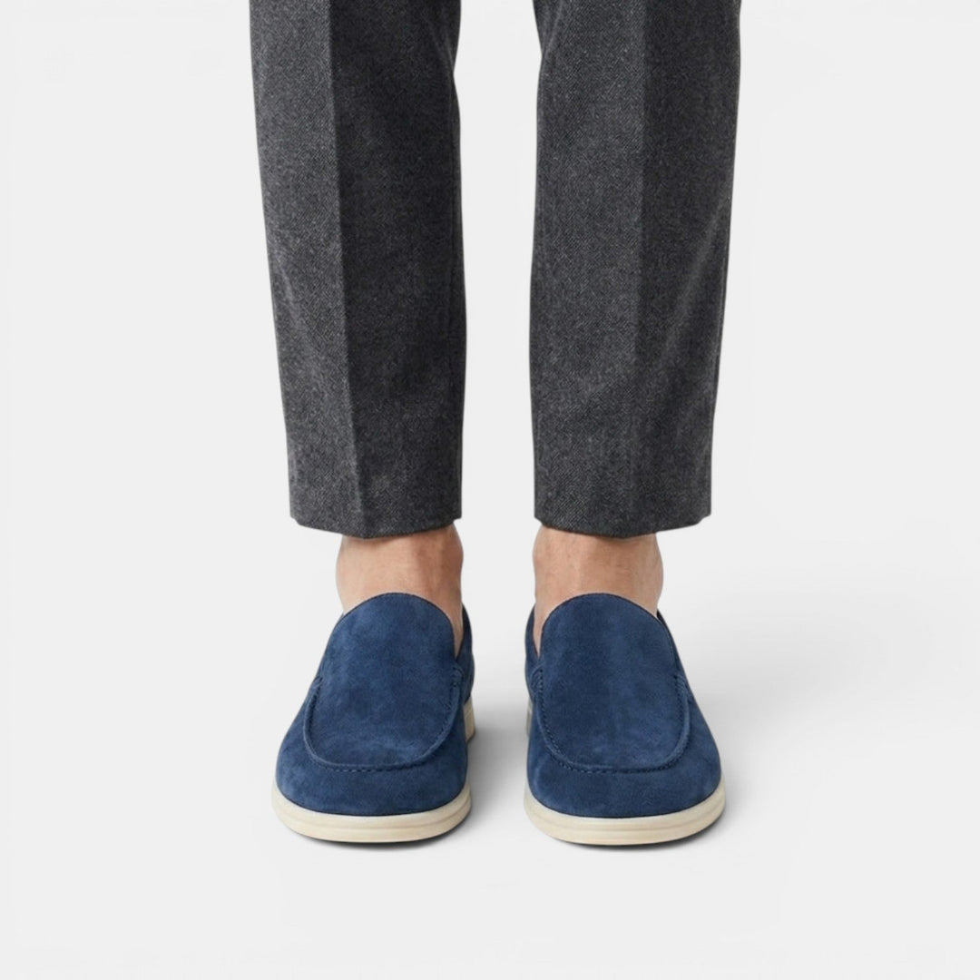 Tan casual slip-on loafers for men, comfortable summer style everyday footwear.