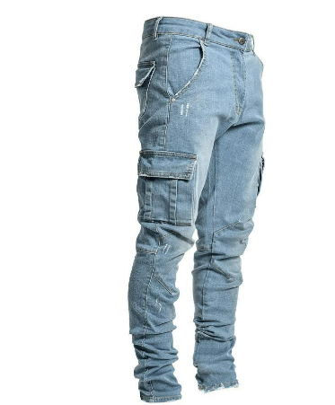 Carl Men's Urban Slim Fit Cargo Pants in black, featuring a modern streetwear style.