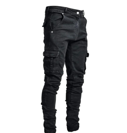 Model wearing Carl Men's Urban Slim Fit Cargo Pants, perfect for casual or travel wear.