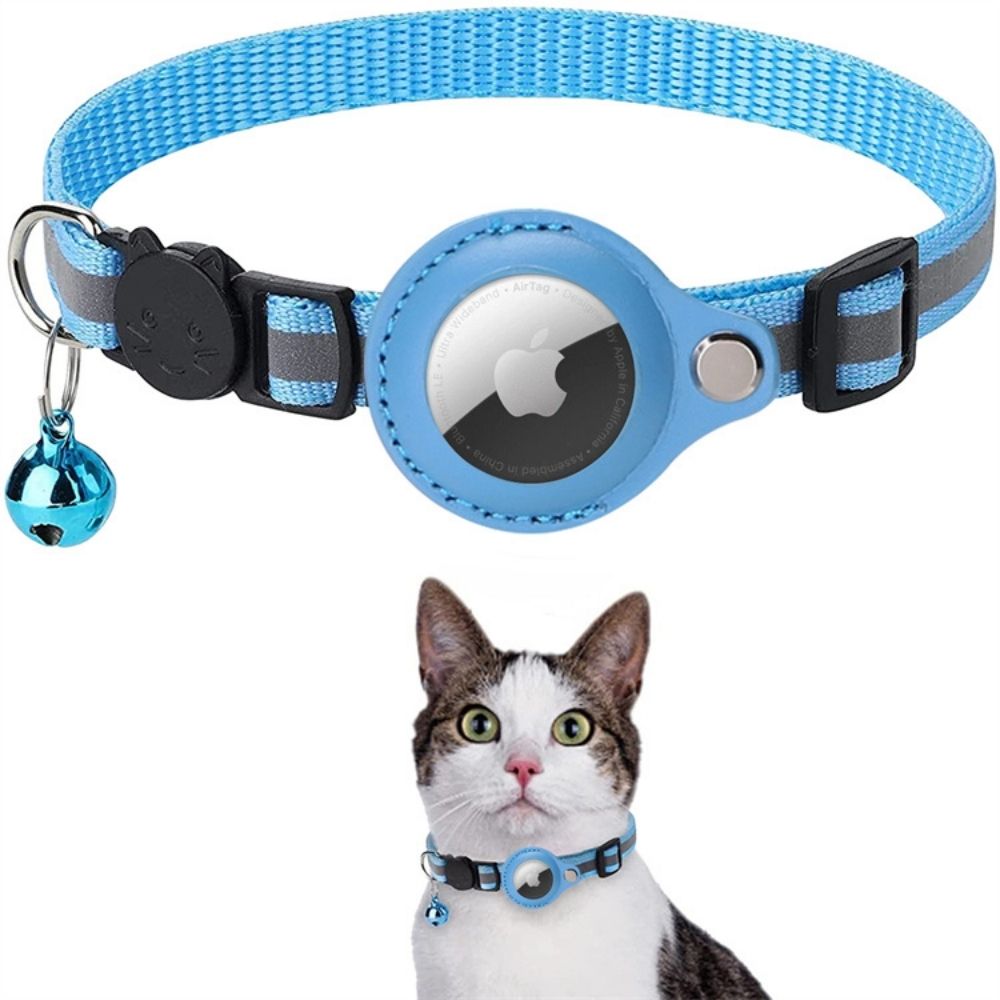 Prevent lost cats: Reflective GPS tracker collar, quick-release nylon for ultimate feline outdoor safety & tracking.