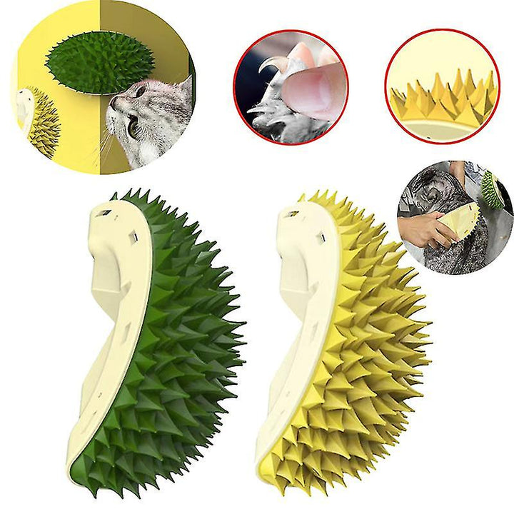 Close-up of a soft-tipped cat grooming brush, essential for gentle pet care & healthy coats.