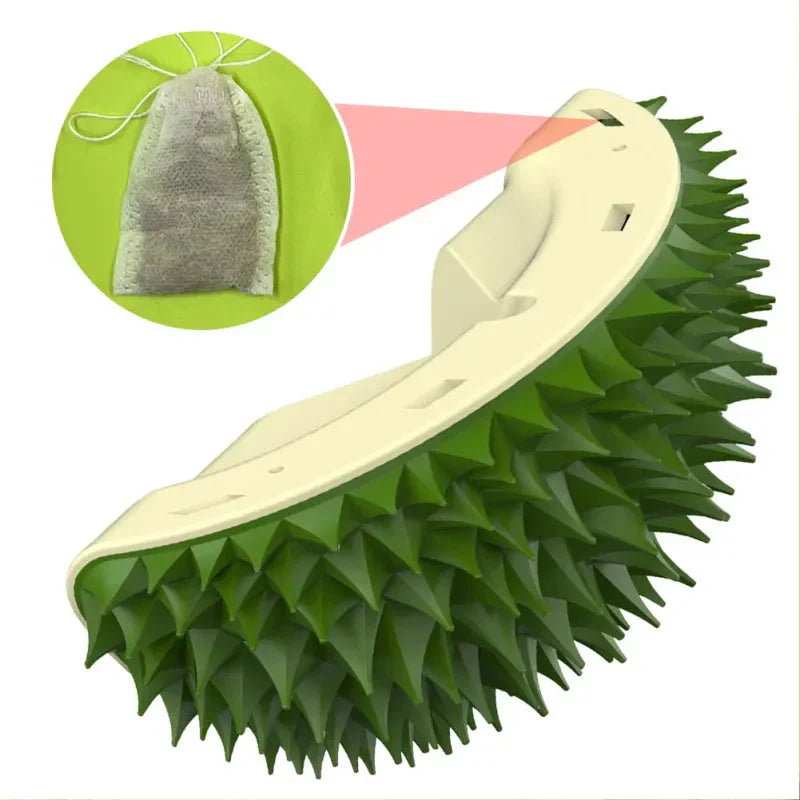 Image of a high-quality cat grooming brush with soft bristles for a healthy, detangled coat.