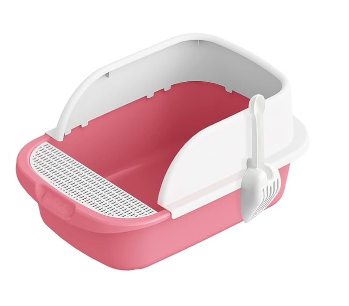 Easy-clean, durable high rim cat litter box for a hygienic & no-mess home. Essential cat care.
