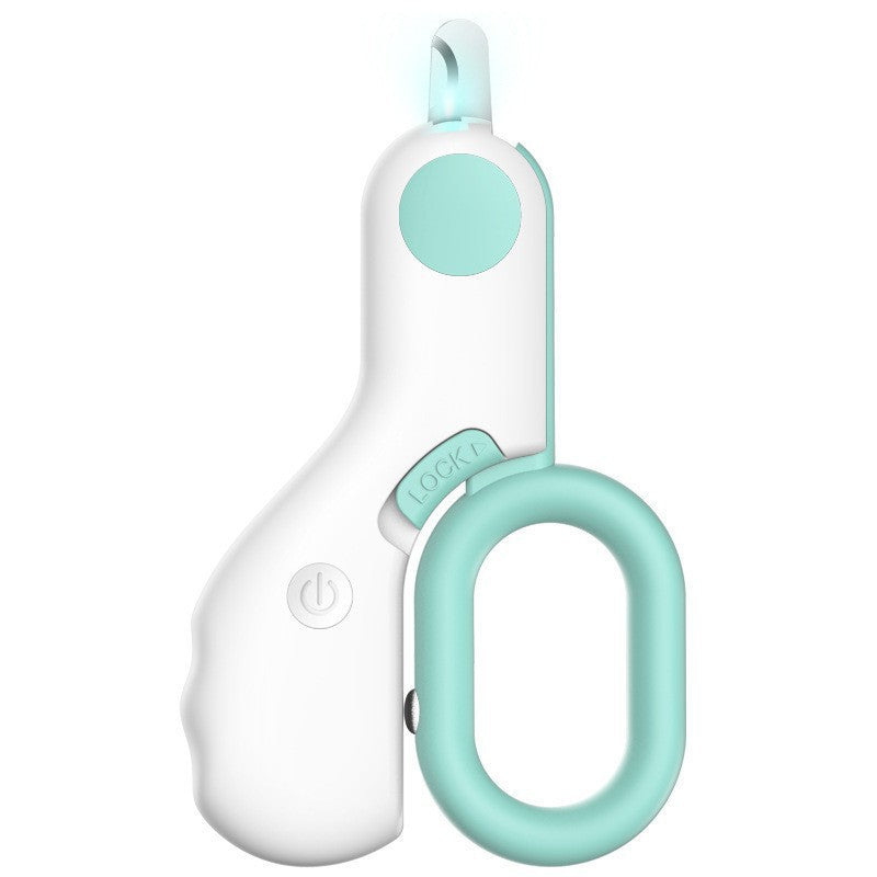 Ergonomic cat nail trimmer & clipper for pet grooming. Adjustable length, LED light & safety cap for paw care.