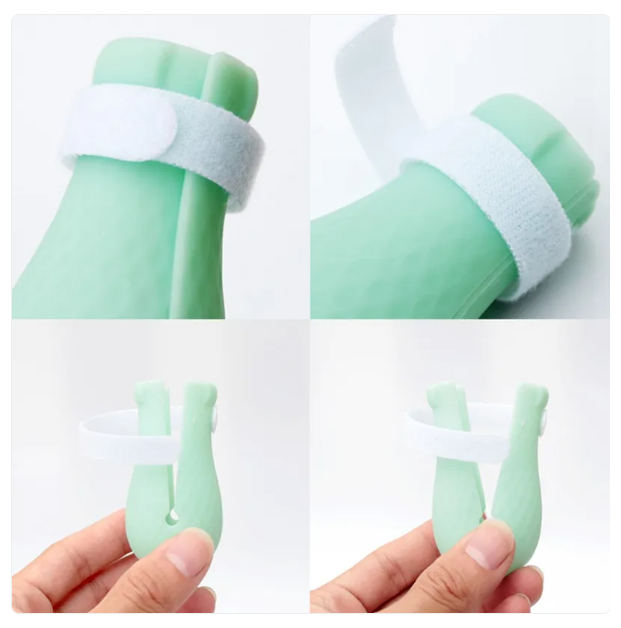 Cat's gentle anti-scratch paw protector caps, perfect for stress-free grooming & home protection.