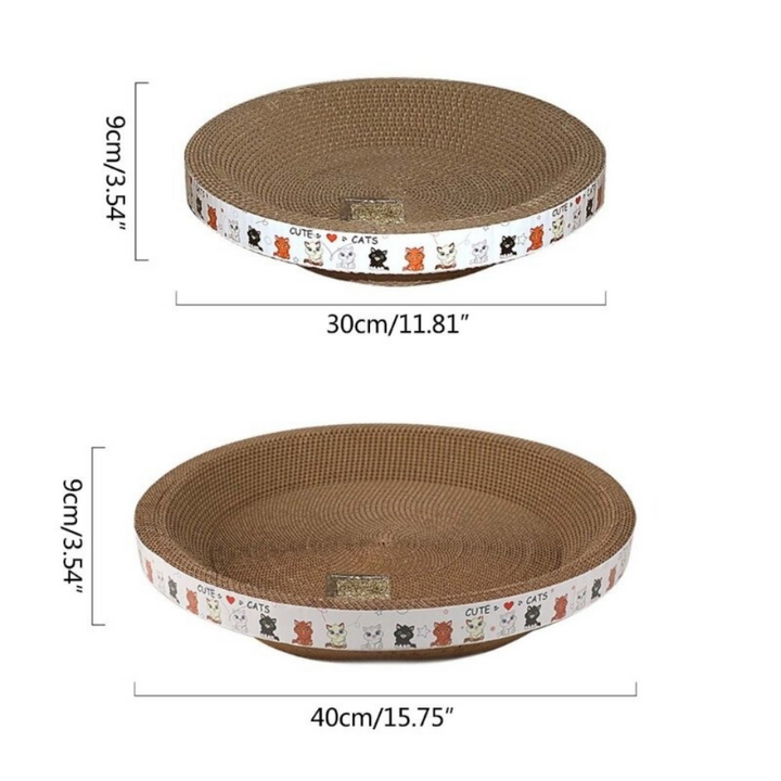 Durable cardboard cat scratcher designed for interactive play and stress relief.