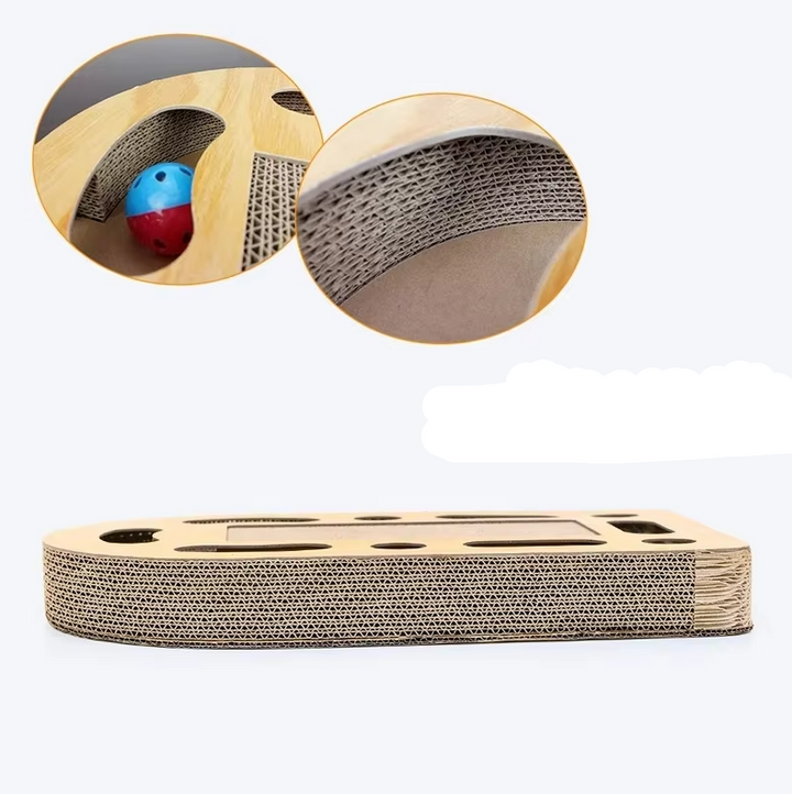 Modern cat scratcher & toy, perfect for healthy claws and protecting your home's furniture.