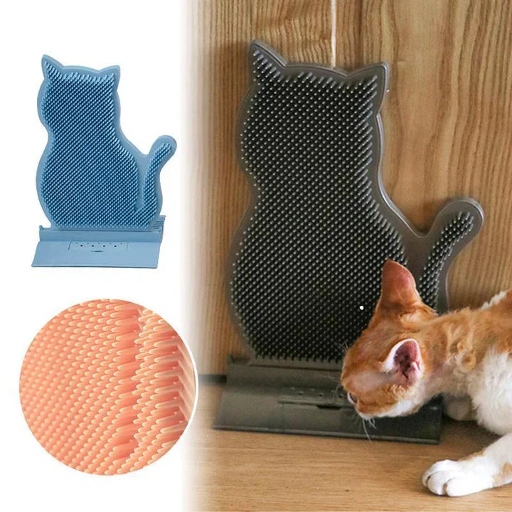 Cat Self-Care Scratching & Massage Board in a vibrant color, promoting feline wellness and scratch protection.