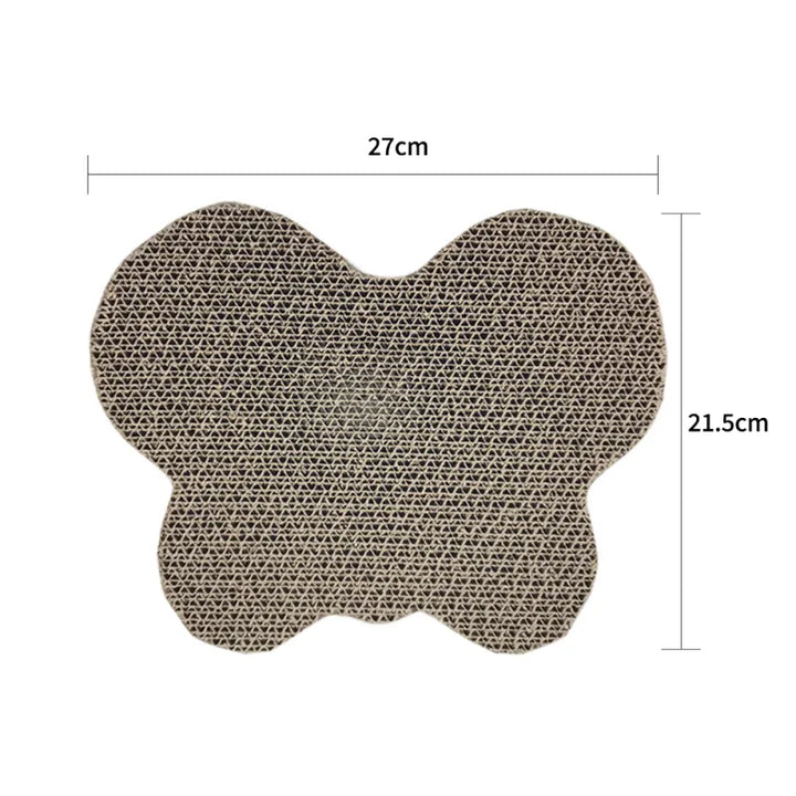 Cute cat-shaped corrugated cardboard scratcher for cats. Essential pet supplies & interactive cat toy.