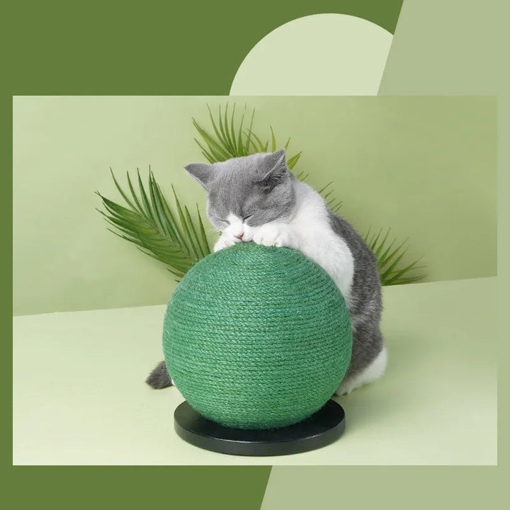 Cat sisal scratching ball for healthy claws & playful exercise. Durable and interactive pet toy for active cats.