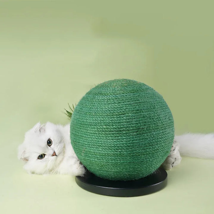 Sisal cat scratching toy ball, perfect for pet care, healthy claws, and essential cat exercise.