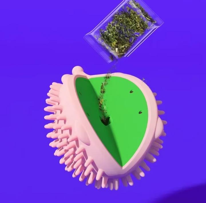 Durable silicone UFO cat toy, catnip-filled, designed for vigorous play & feline entertainment.