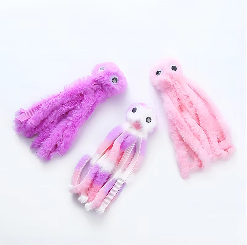 Long tentacle octopus plush cat toy, ideal for cats to grab, kick, and chew.