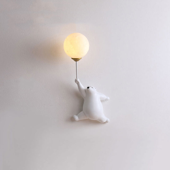 Charming bear indoor wall light, perfect for kids' room decor & nursery lighting. Cute animal lamp.