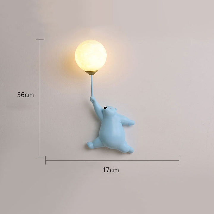 Whimsical bear wall light, an enchanting decorative lamp for kids' rooms & creative spaces.