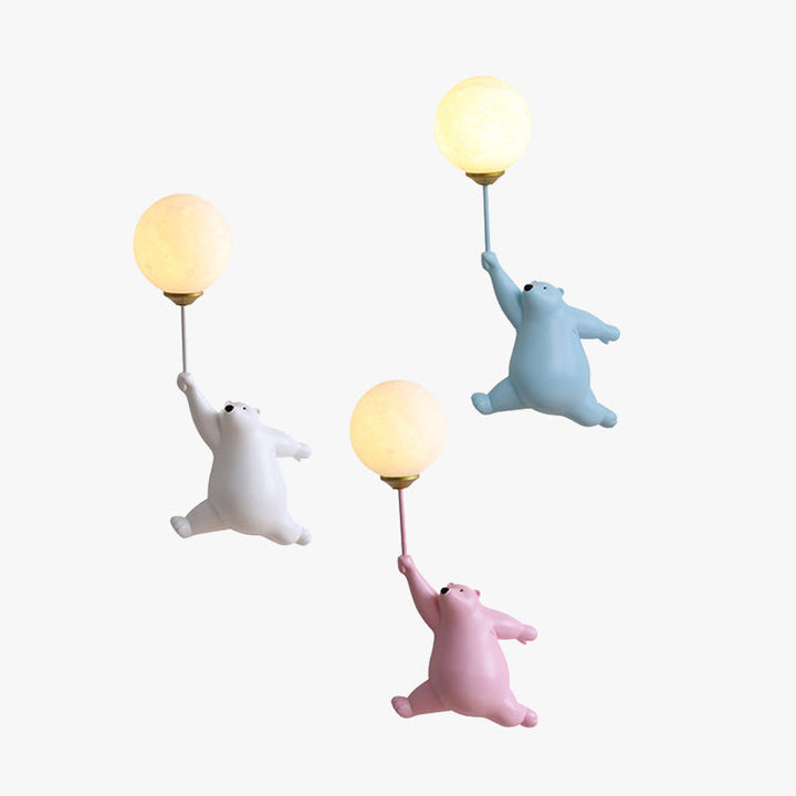 Charming animal-themed wall lamp with a bear design, ideal for kids' rooms & playful decor.