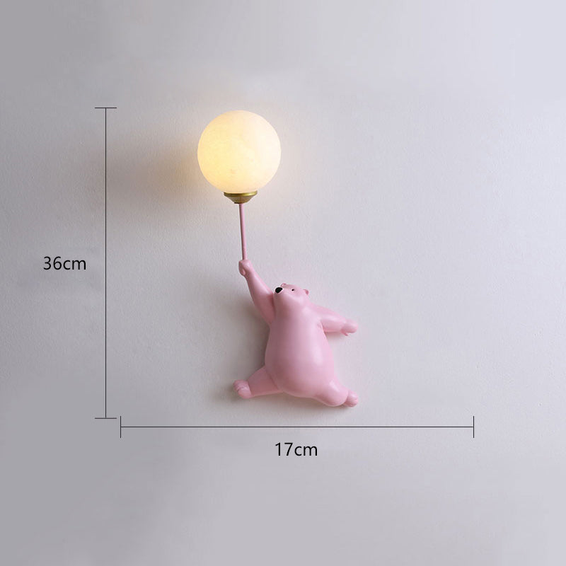 Kids' room bear wall light, a delightful animal lamp for imaginative and inviting interiors.