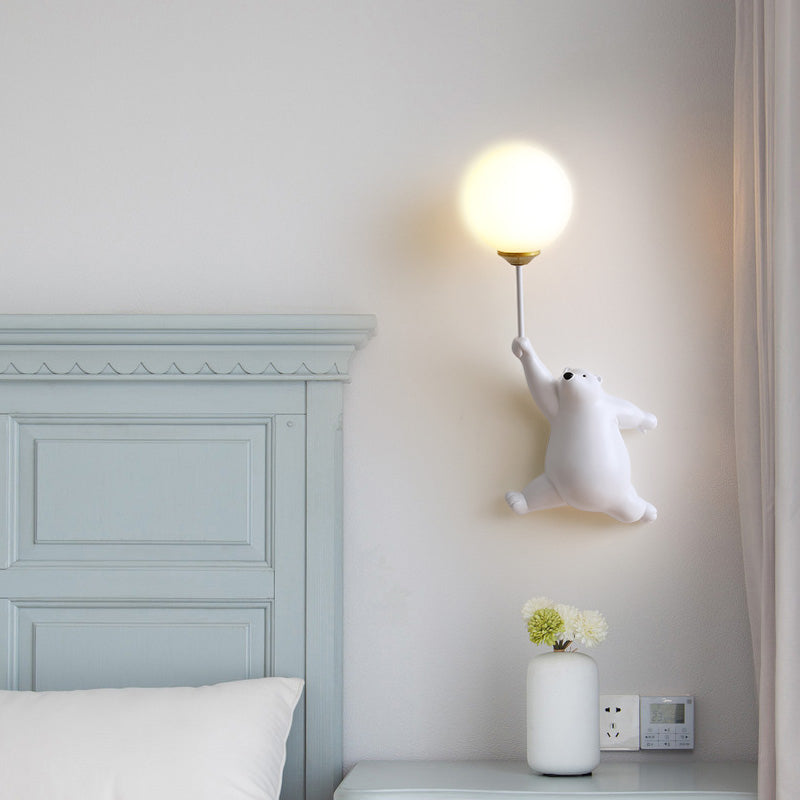 Bedroom bear wall lamp, offering a soft glow and charming character to children's sleeping areas.