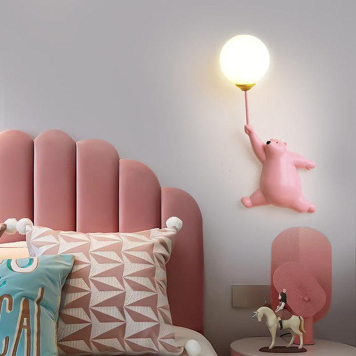 LED bear indoor wall light, a delightful and energy-efficient lamp for children's rooms.