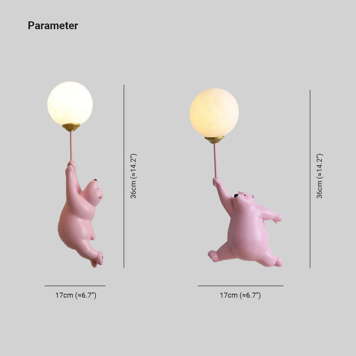 Decorative bear wall light for a child's bedroom or living room. Unique animal lamp design.