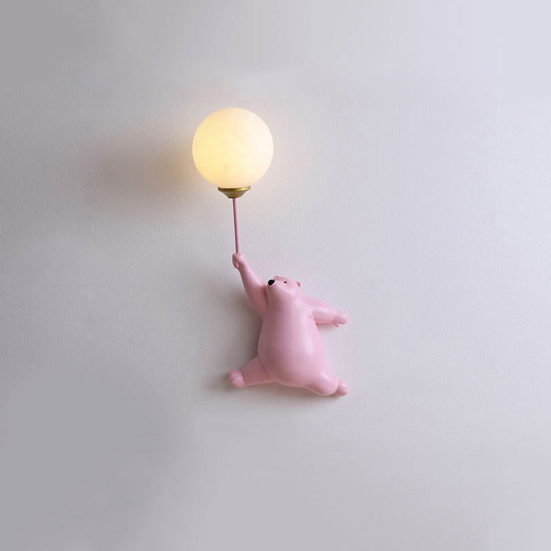 LED charming bear wall lamp, providing soft accent lighting for nurseries & cozy kids' rooms.