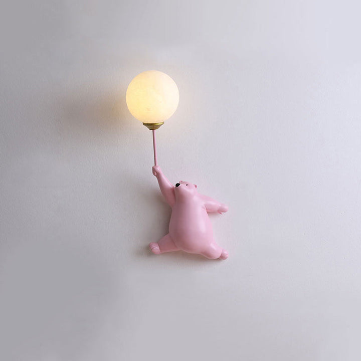 LED charming bear wall lamp, providing soft accent lighting for nurseries & cozy kids' rooms.