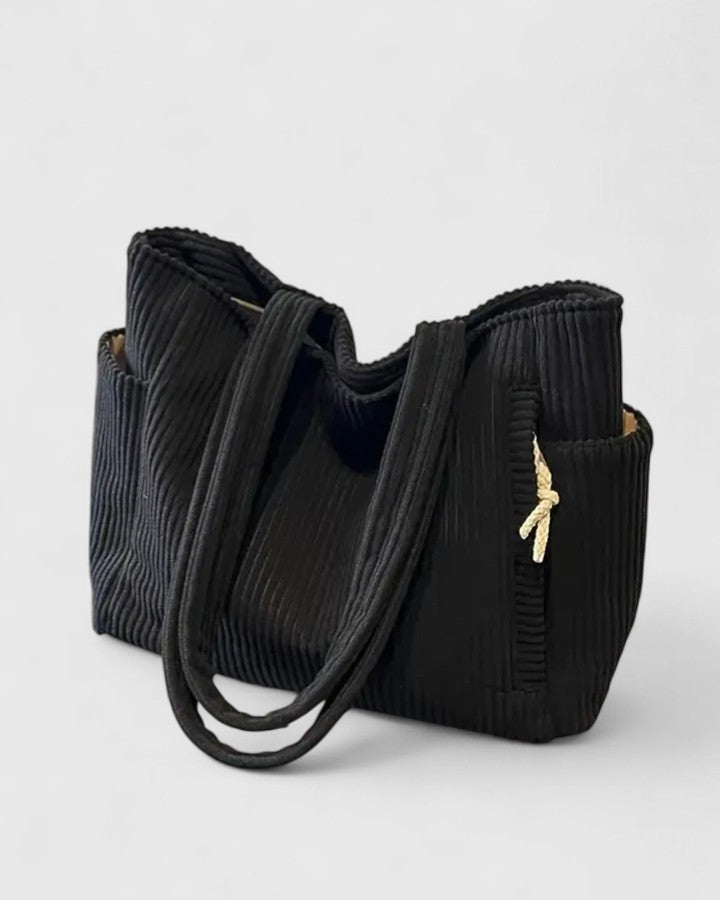 Spacious and stylish women's corduroy shoulder bag, ideal for daily essentials.