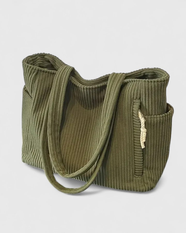 Elegant women's corduroy tote bag, a chic and practical accessory for everyday style.