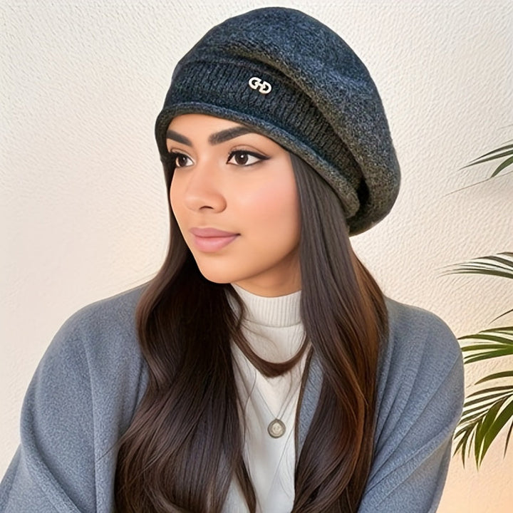 Ladies' elegant beret, a soft and warm knitted hat for fashionable winter style.