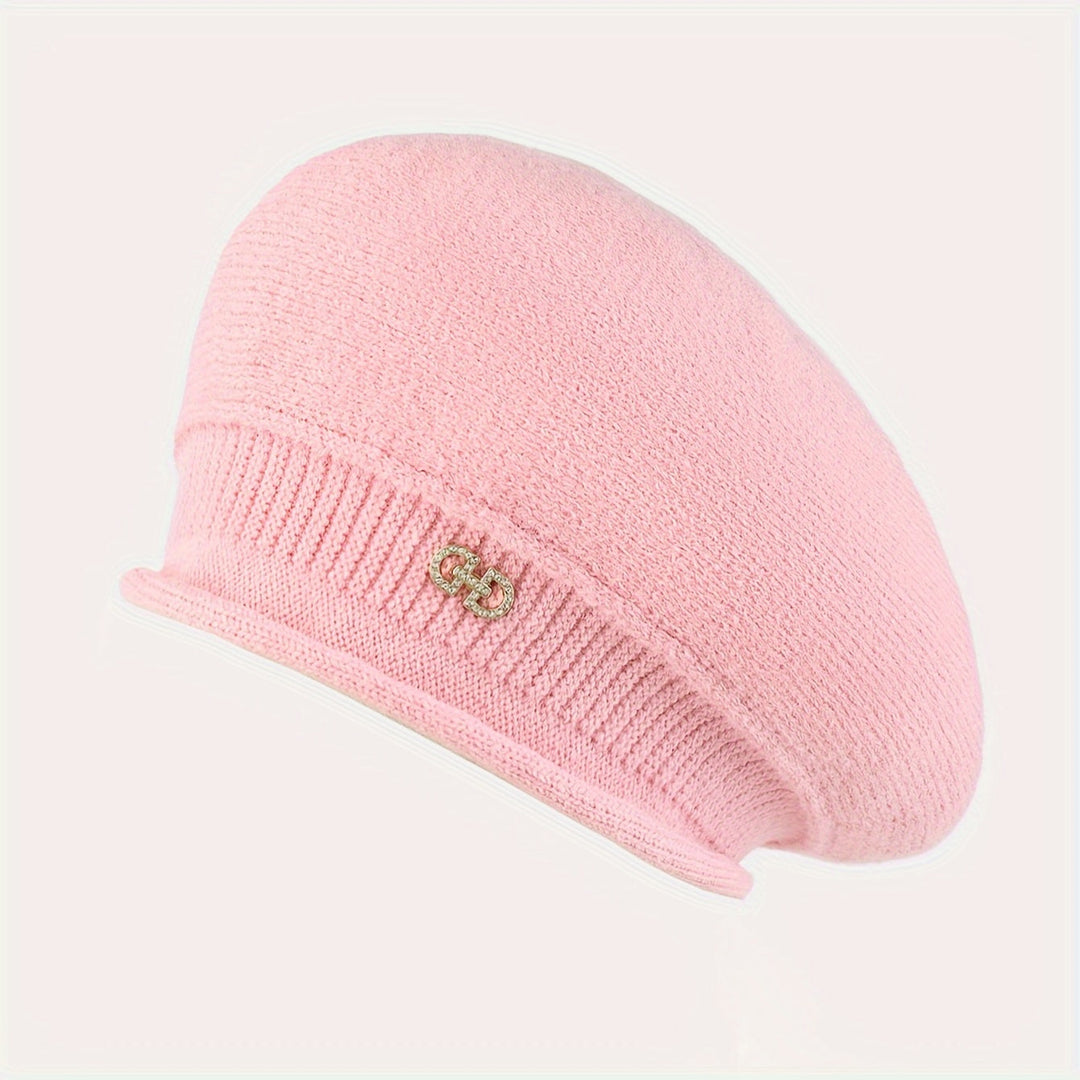 Soft knit women's beret, a fashionable and comfortable headwear for cold weather.