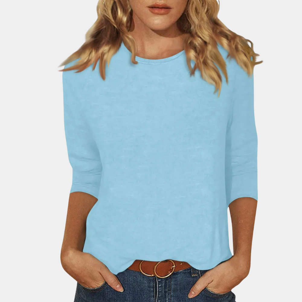 Versatile women's long sleeve tee, offering chic and all-season wear.