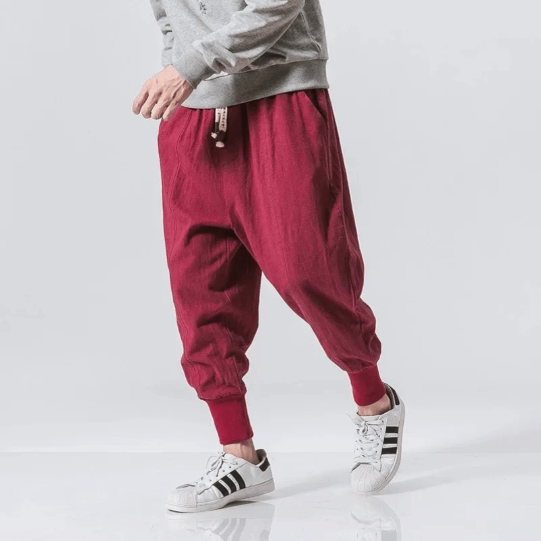 Fashionable women's wide-leg pants with a distinctive Japanese design.