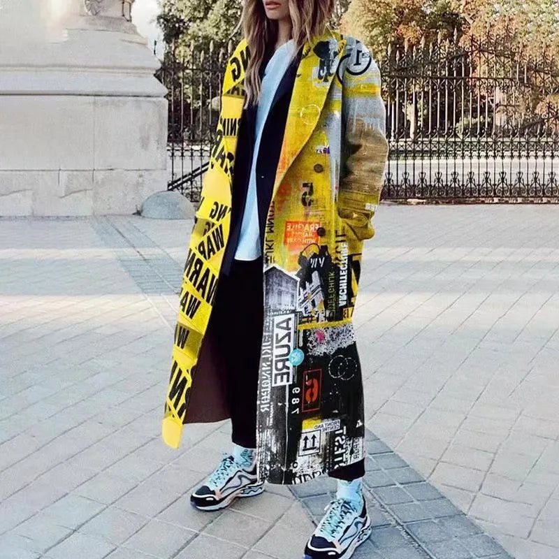 Statement oversized coat in a rich color, perfect for fashion lovers.