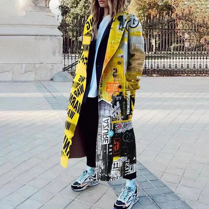 Statement oversized coat in a rich color, perfect for fashion lovers.