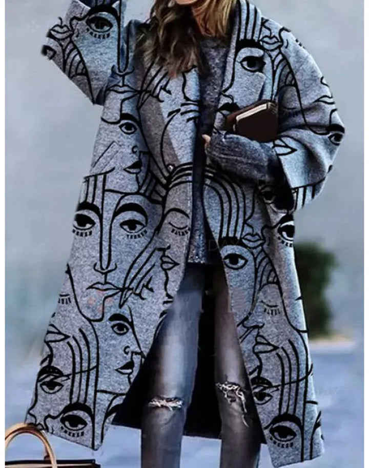 Chic oversized coat for women, providing warmth and sophisticated style.