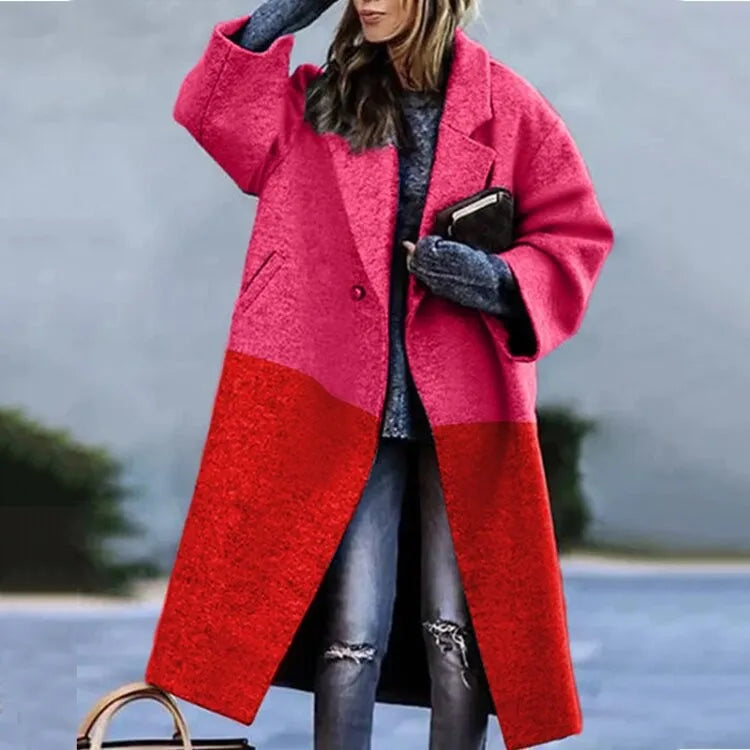 Oversized coat in a unique texture, a true fashion statement piece.
