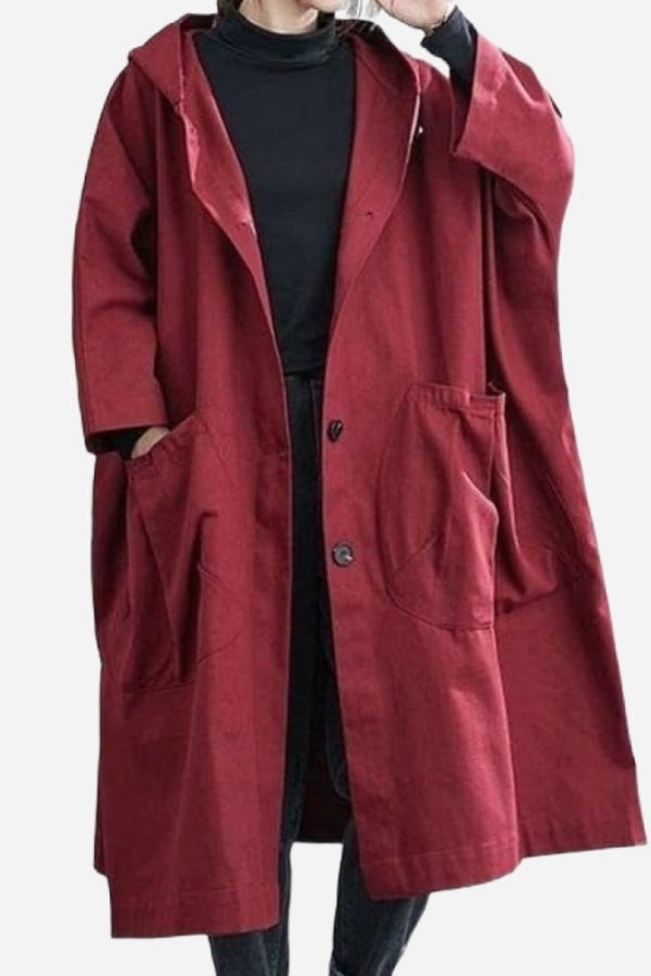 Chic oversized waterproof windbreaker for women, perfect lightweight spring & fall outerwear.